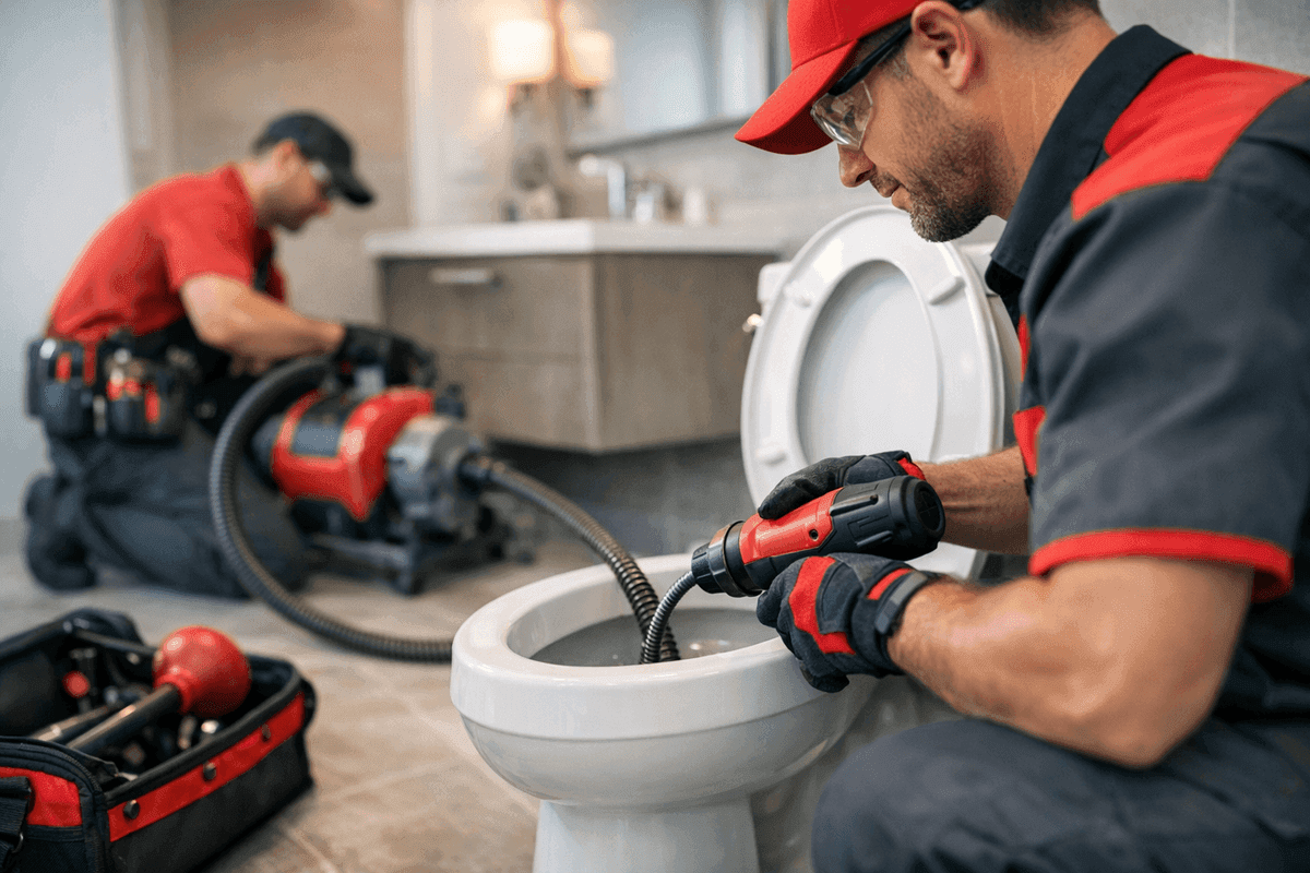 Unclogging Toilets service by South Hills Plumber